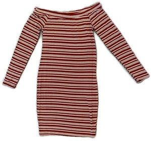 Striped off the shoulder dress